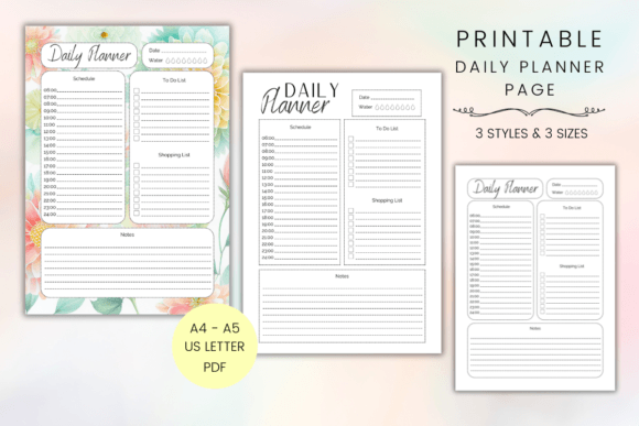 Download Printable Daily Planner Page Floral - Planner Collection
