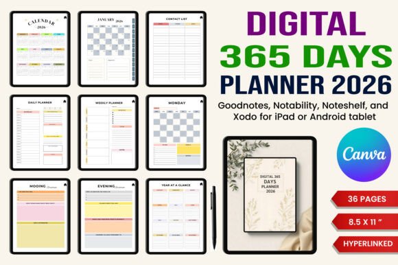 Download Digital 365 Days Planner 2026 - Planner Collection