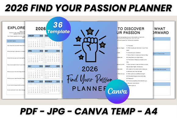 Download 2026 Find Your Passion Planner Canva - Planner Collection